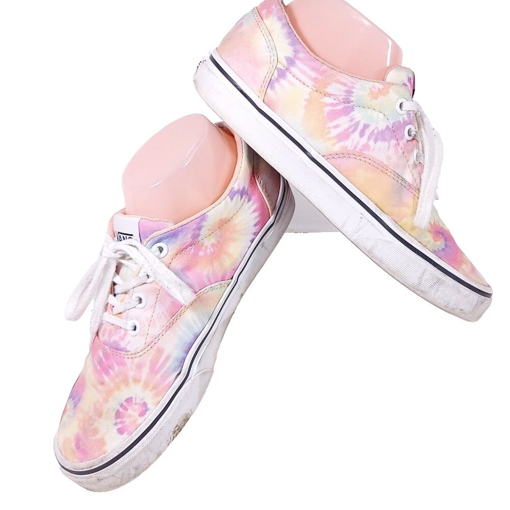 VANS Pastel Tie Dye Shoes Sneakers Canvas Low Top Size 7 Lace Up Skate 721356